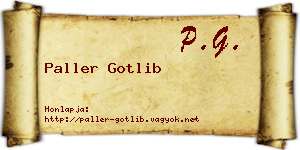 Paller Gotlib névjegykártya